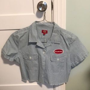 Dickies short sleeve cropped button up